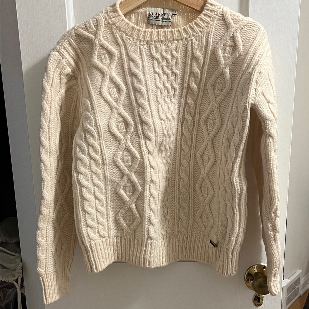 Blarney Women's Cream Cable Knit Sweater